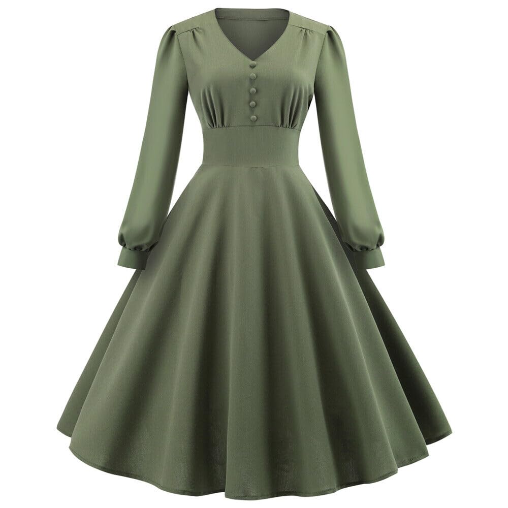 Amazon.com: Women Vintage 50s Retro Dress Wrap V Neck Half